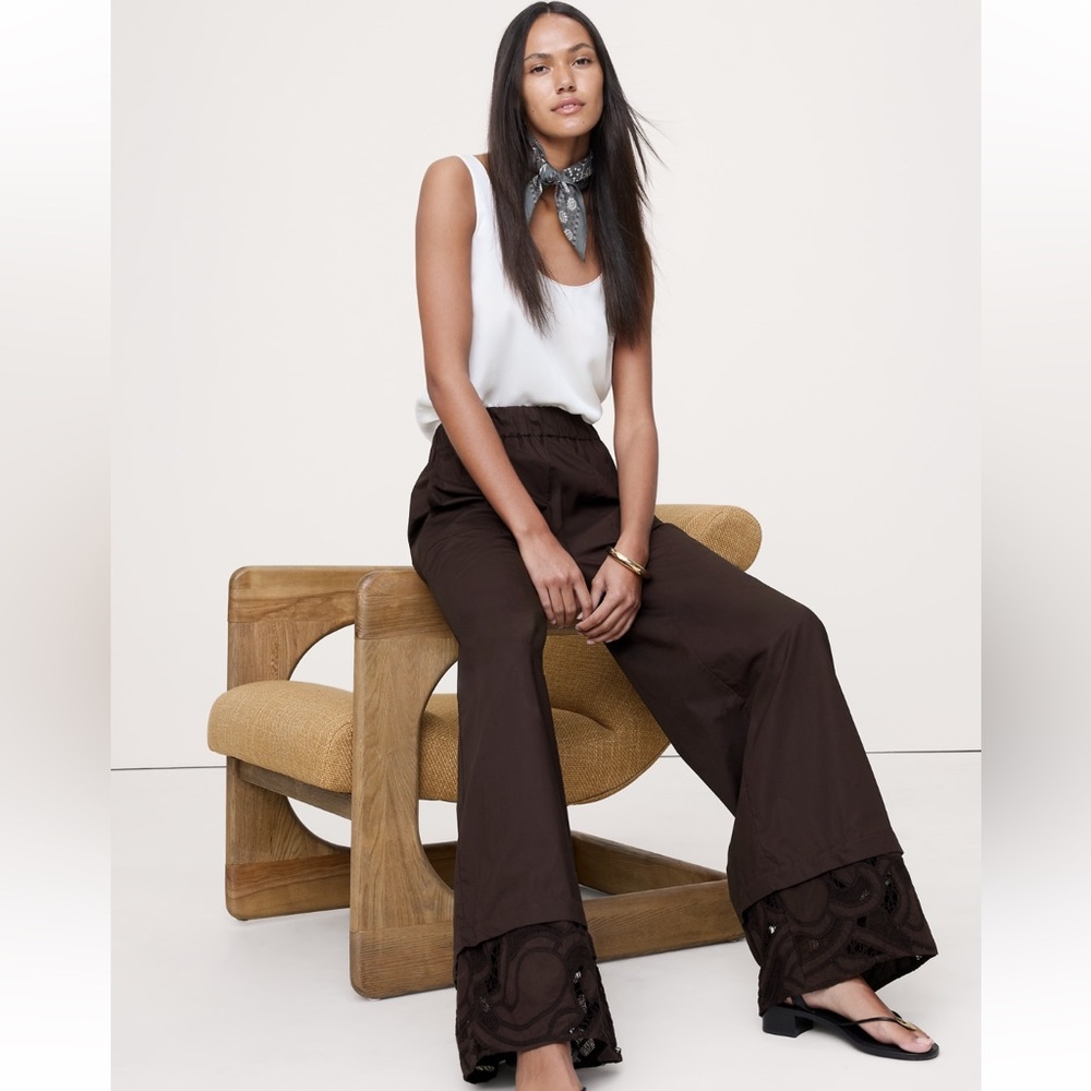 Banana Republic Embroidered Poplin Pants